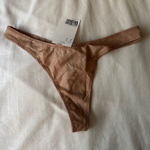 NWT H&M Shimmery Golden Beige Thong Underwear Size Small
